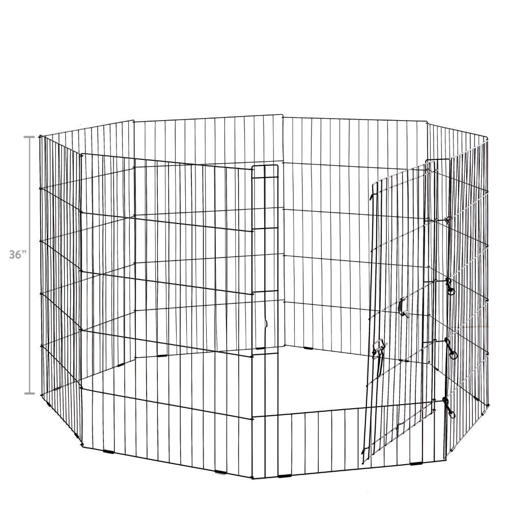 8Panel Pet Exercise Play Pen With Door Basket for Dog Houses and Habitats Cages f Houses