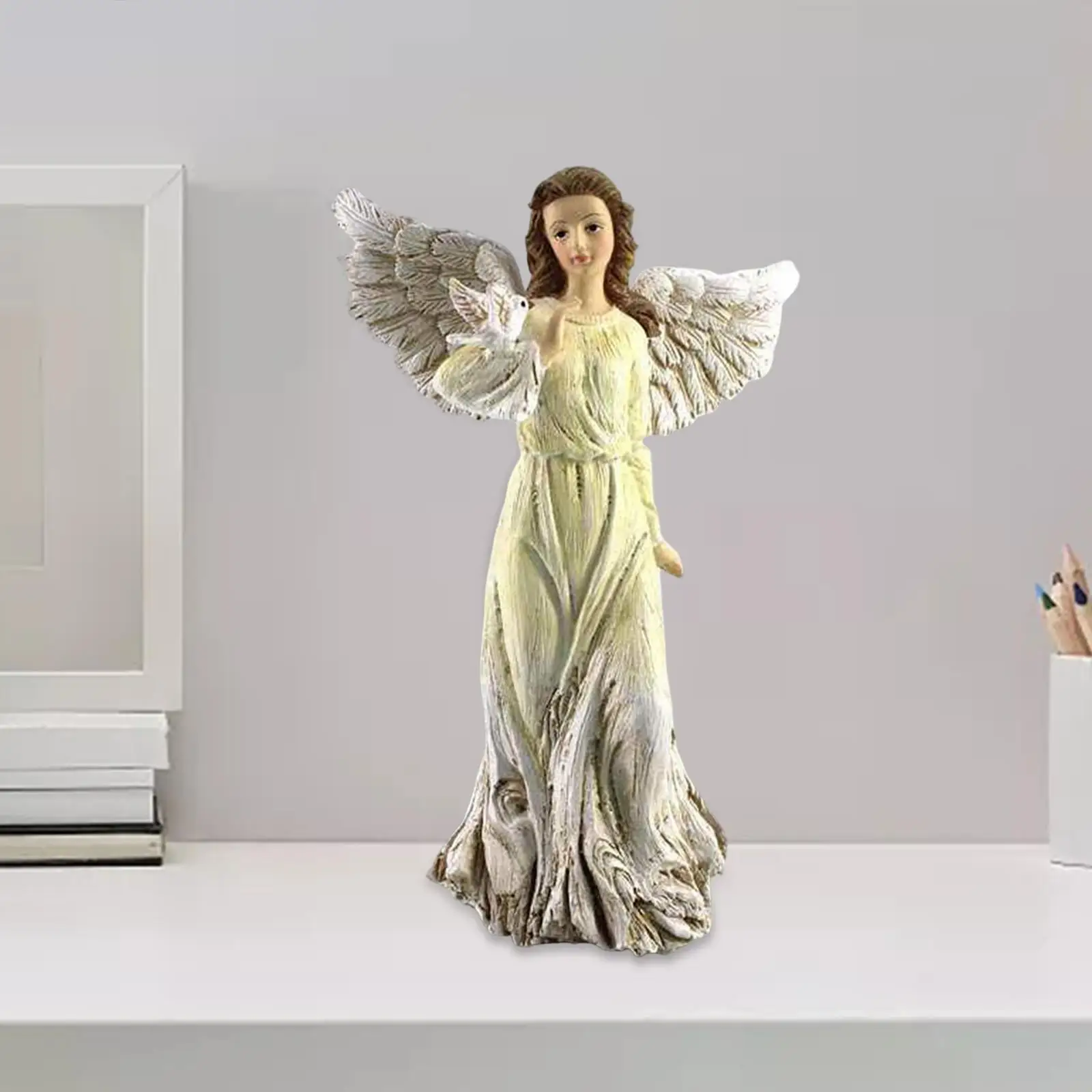 Miniature Angel Statue Resin Desktop Ornaments Art Crafts Handmade Modern Nordic Exquisite Details Art Ornaments for Pathway