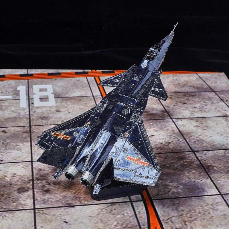 Buntes J-20 Kämpfer 3d Metall puzzle handgemachtes Flugzeug Miniatur zusammen gebautes Modell Puzzle Spielzeug für Erwachsene kreatives Geschenk – Detail 3