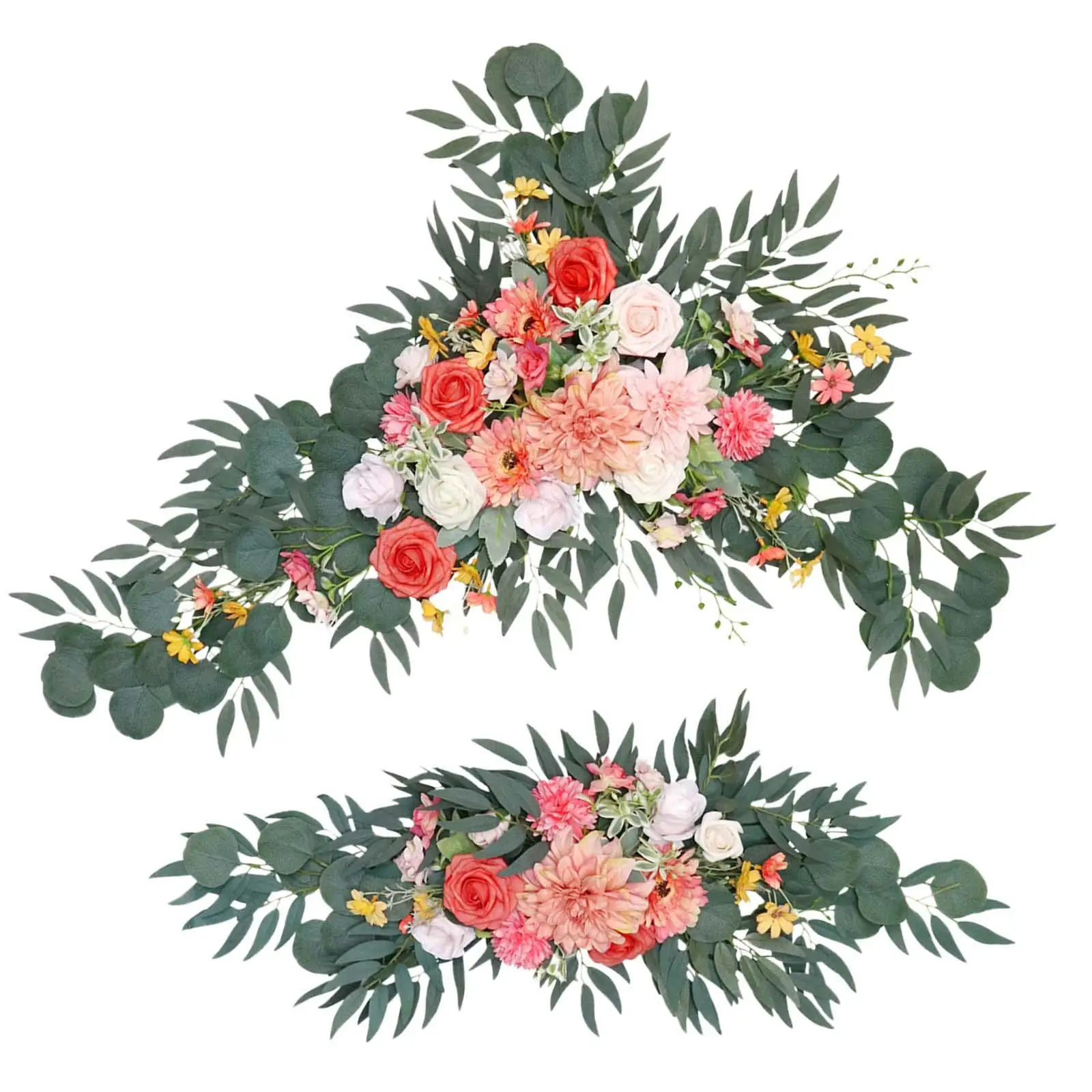 2Pcs Wedding Arch Flowers Floral Arrangement Centerpiece Wreath Arch Decor for Wedding Event Party Table Decorations