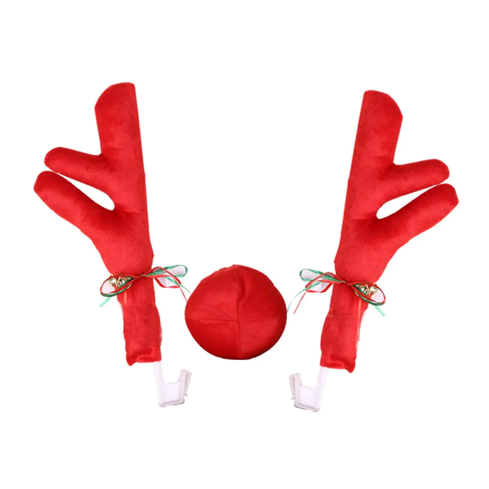 3x Soft Xmas Car Antlers Decoration Vehicle Costume Decorations Deer  Nose Decor for Truck