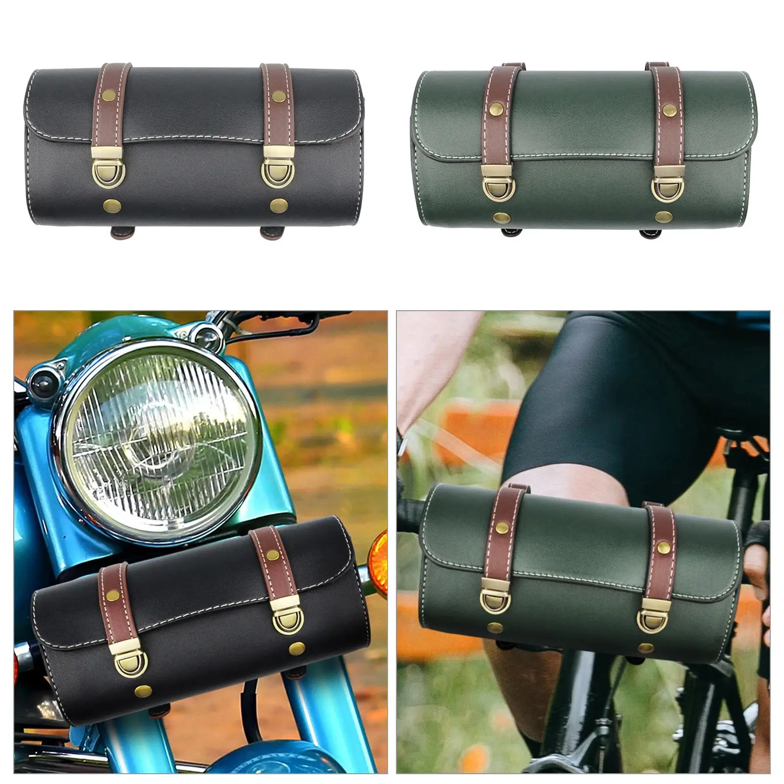 Retro Motorcycle Fork Bag Durable Tool Bag Saddlebag Universal Fit for Bike