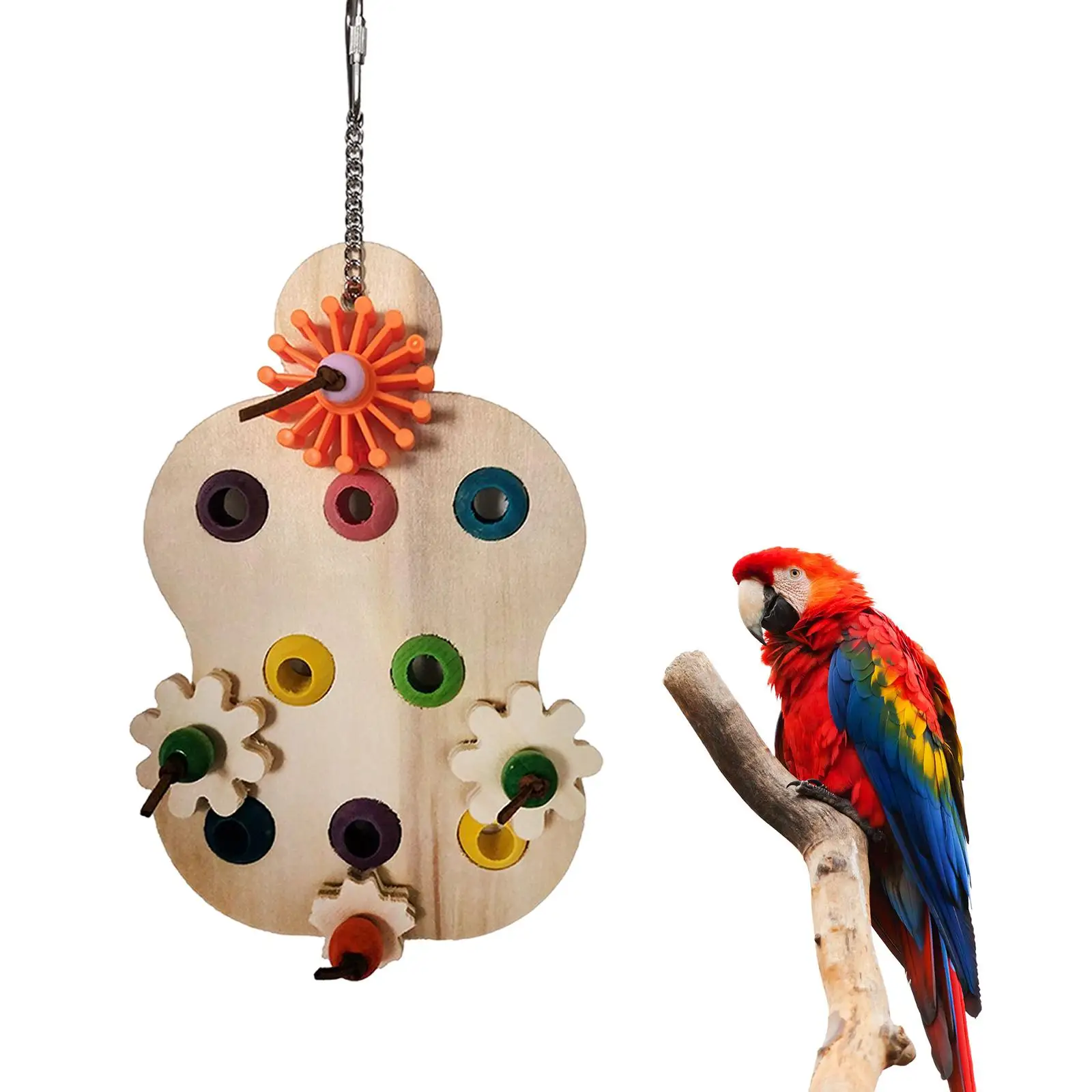 Parrot Chewing Toys Bird Cage Bite Toy Parrot Interactive Educational Trainer for Budgie