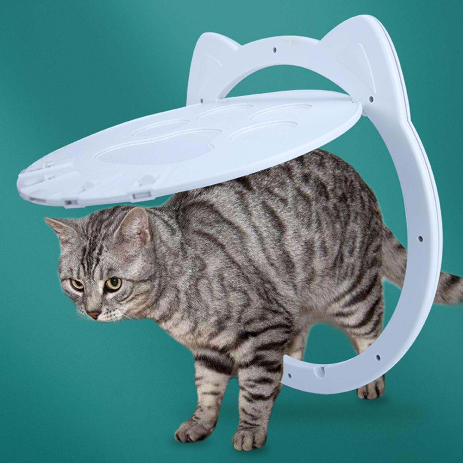Cat Dog Flap Door with 4 Way Lock, Kitten Door Magnet, Indoor Outdoor Door, Window Pet Supplies