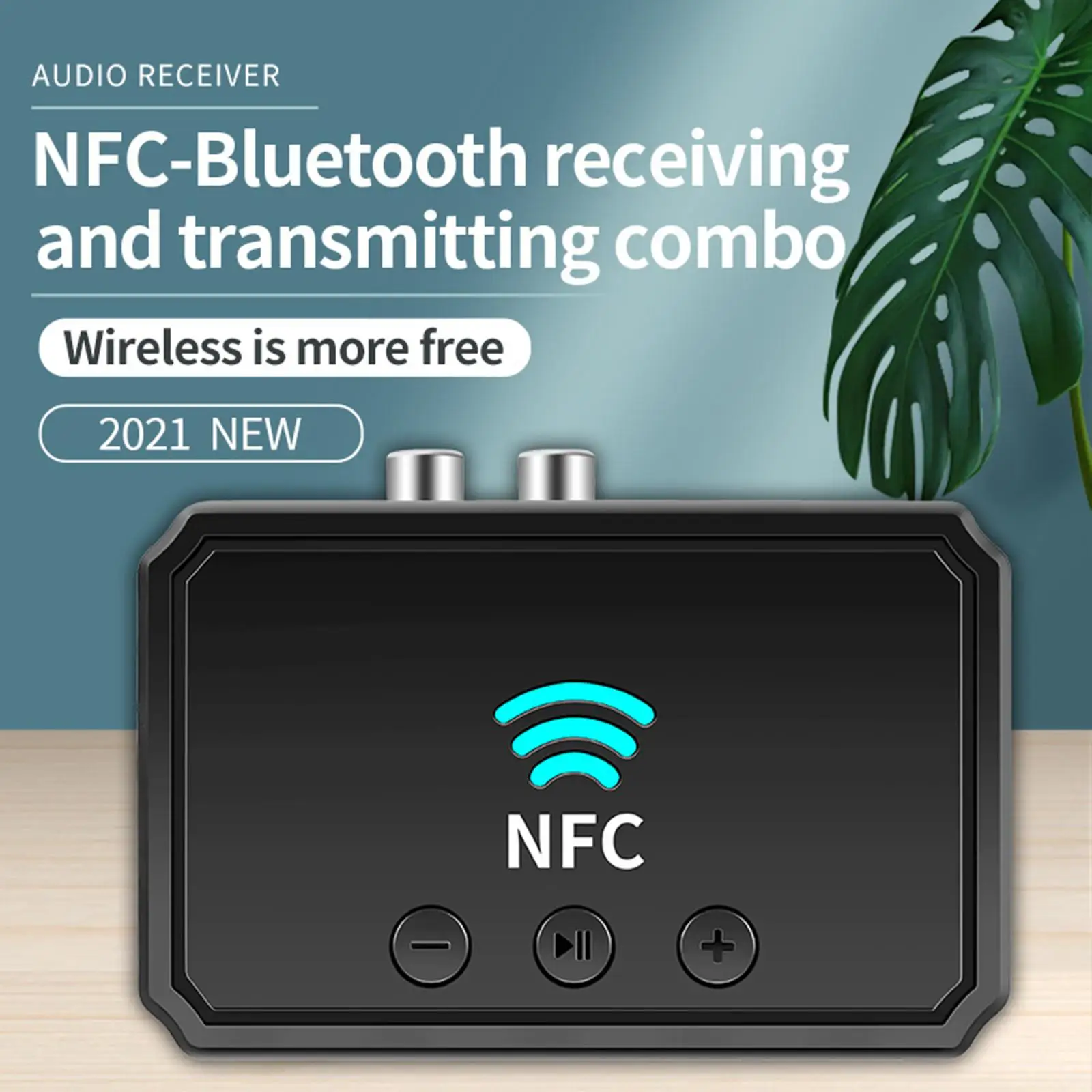 NFC Bluetooth 5.0 Audio Adapter Transmitter Support USB Sound System Stereo 3.5mm AUX or RCA Input Receiver for Phones TV Home