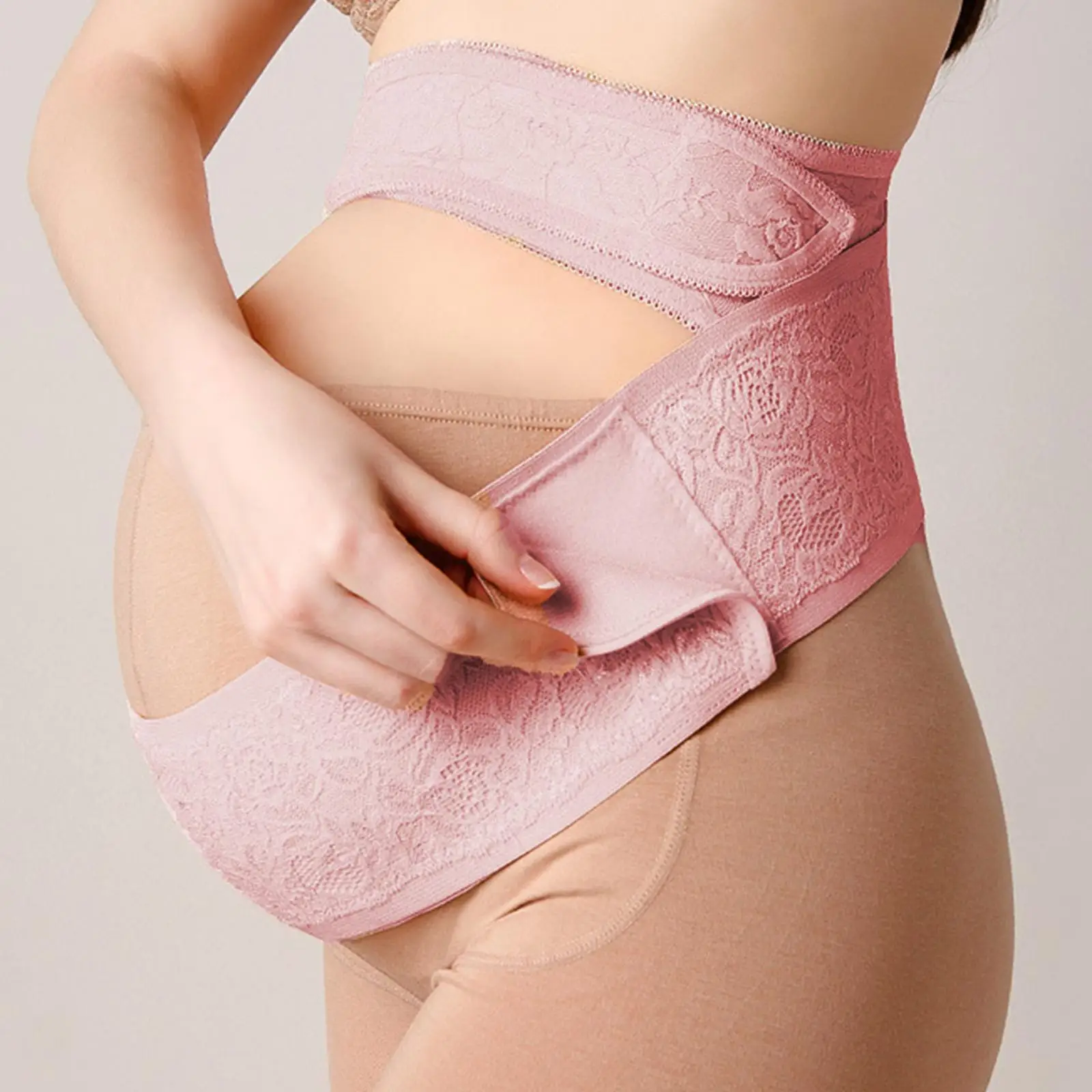 Pregnancy Abdominal Band Breathable Adjustable Double Lift Belt Belly Support Lace Abdomen Strap for Pregnant Women Postpartum