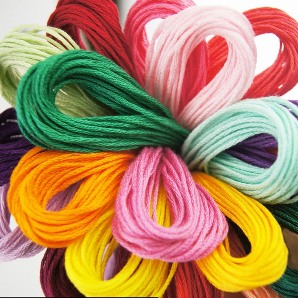 Description Picture 2 of item100/200/447 Pcs Embroidery Thread Mix Color Cotton Sewing Skeins Craft Cross Stitch Floss Kit Line DIY Tools Make Bracelets