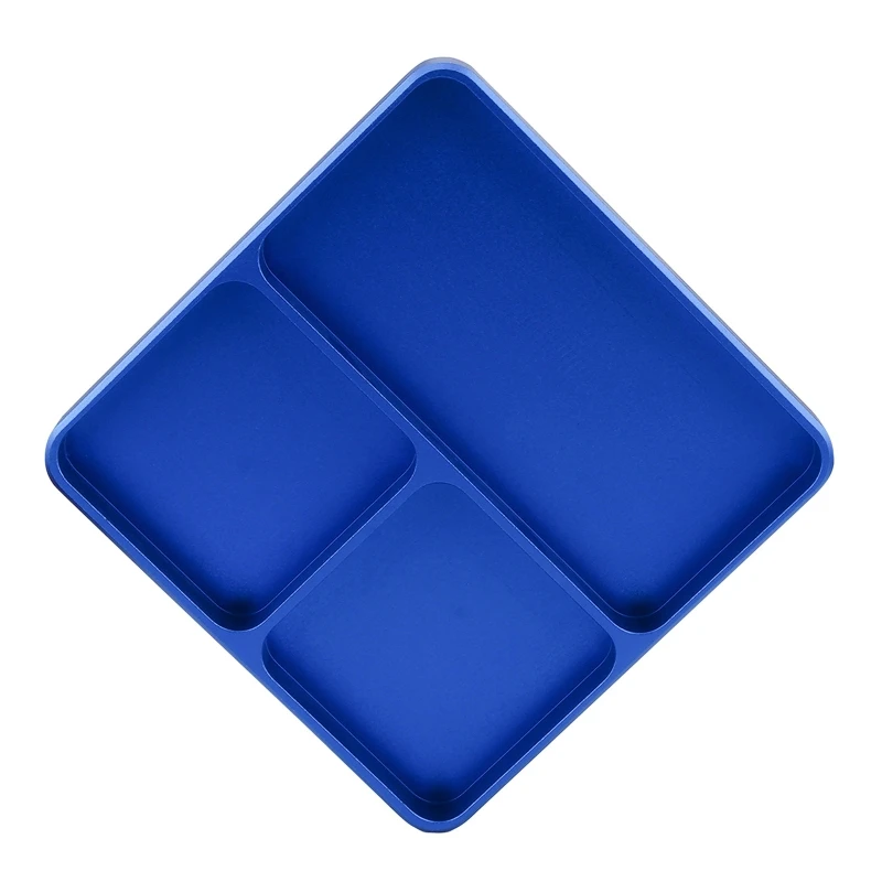 blue school lunch tray