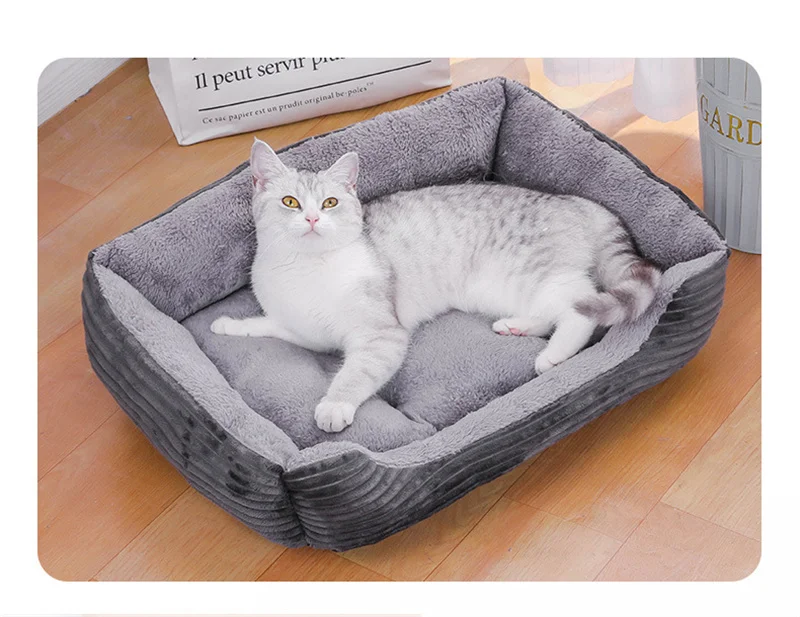Soft Square Plush Pet Bed