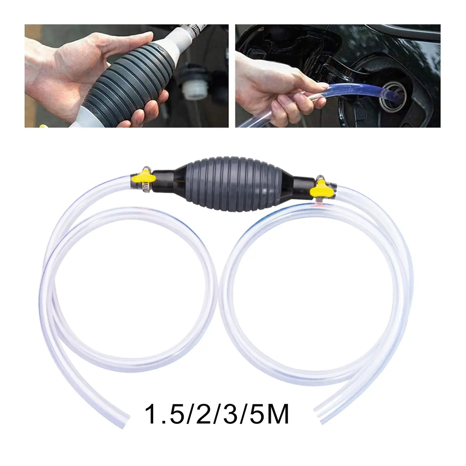 Fluid Transfer Pump Universal Portable PVC Hoses Fit for Car Petrol