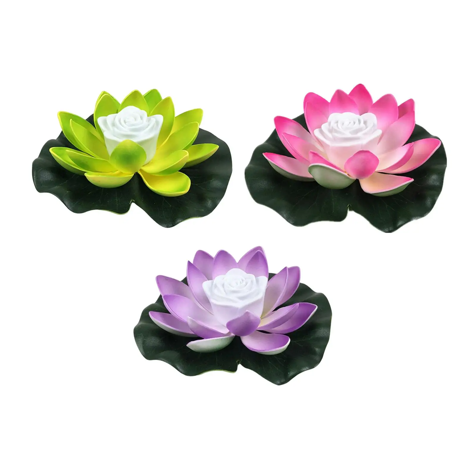 LED Floating Lamp Night Light Battery Operated Lily Flower for Outdoor Courtyard Water Fountain Wedding Decoration