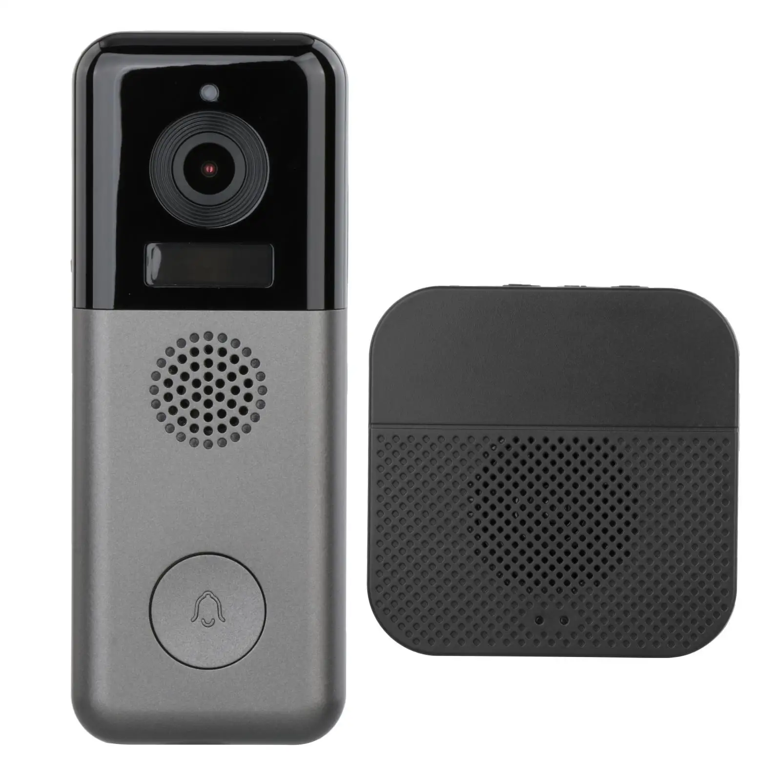 Video Doorbell Camera 2 Way Audio 2K Resolution 2x 18650 Powered Human Monitor Cloud Storage Smart 2.4G WiFi Door Bell Camera