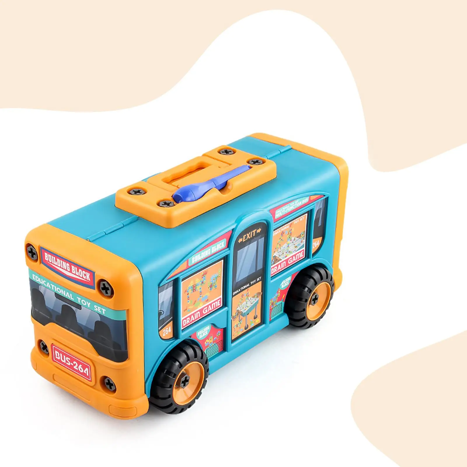 Jog Deformed Bus Toy Assembled to Roll in Variable Shape for Children