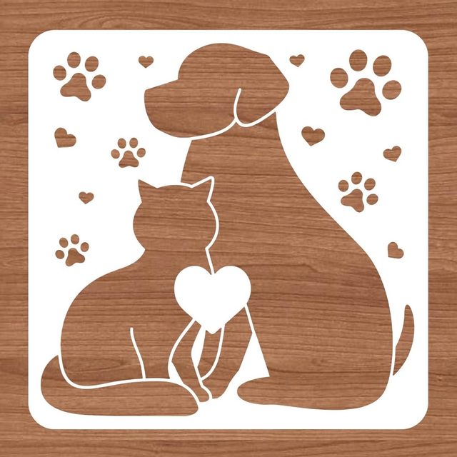 Set 22 Stencil Per Baby Shower - Motivi Animali E Frasi, 13x13 Cm, Riutilizzabili In Plastica PET Per Tessuto E Pareti