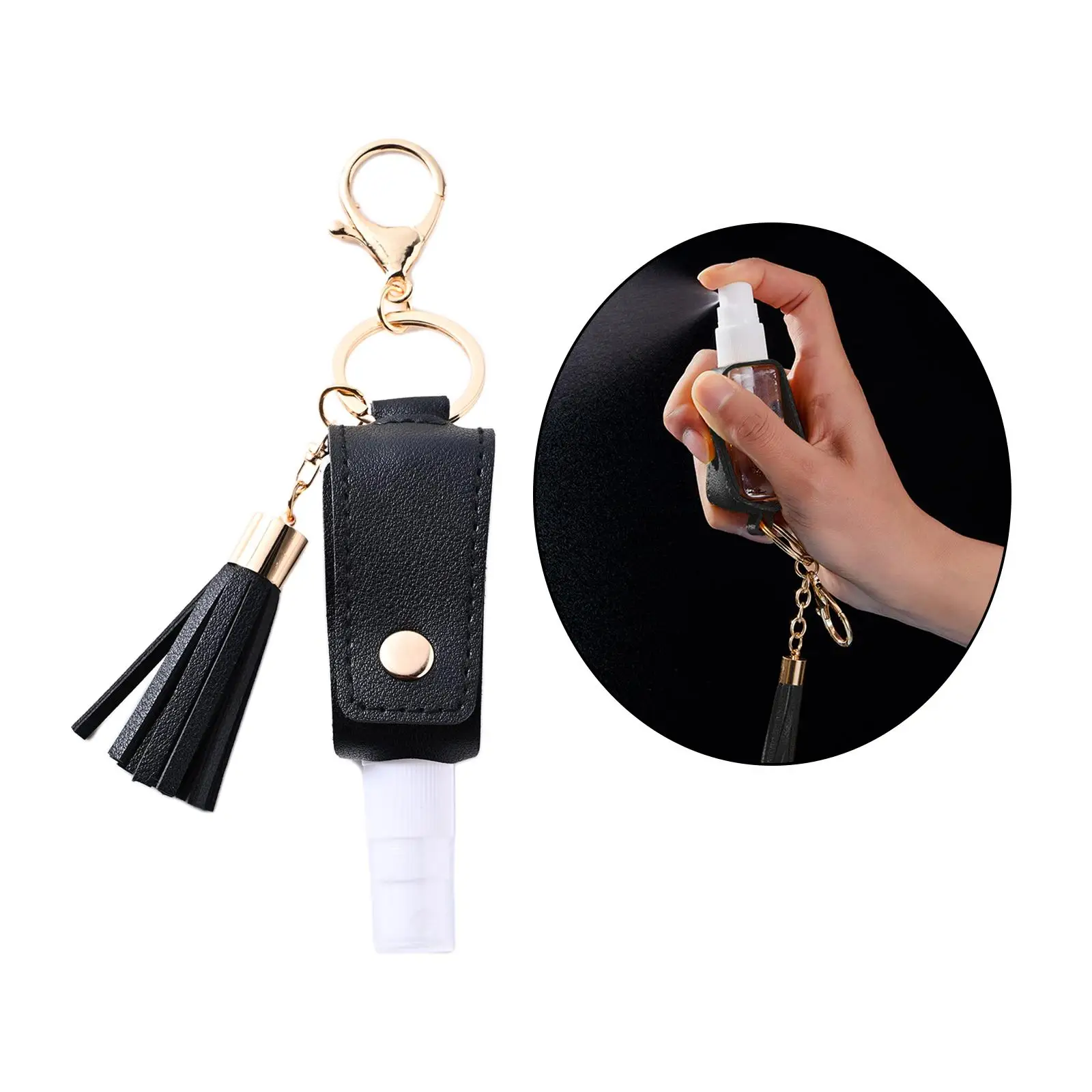 30ml Hand Washing Holder Keychain Refillable Spray Bottle Travel Size Containers Empty Bottle for Conditioner Liquid Shampoo