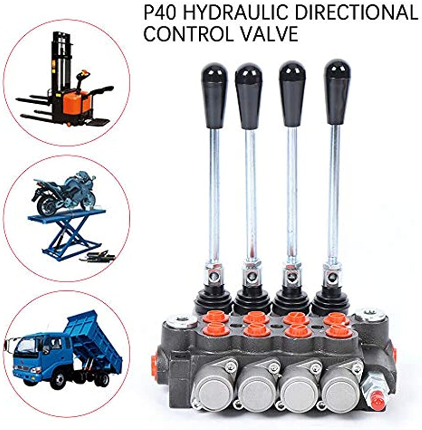 Hydraulic manual control valve 4-fold 40L for double acting cylinders DE