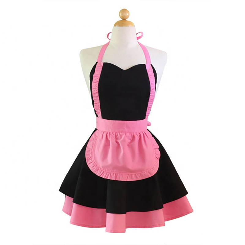 Jananese Sexy Frau Werkzeug für Paare Maid Outfit Kawaii Kleid Restaurant Kurze Farbe Kaffee Shop Schöne Bogen Spitze Küche Schürze – Detail 6