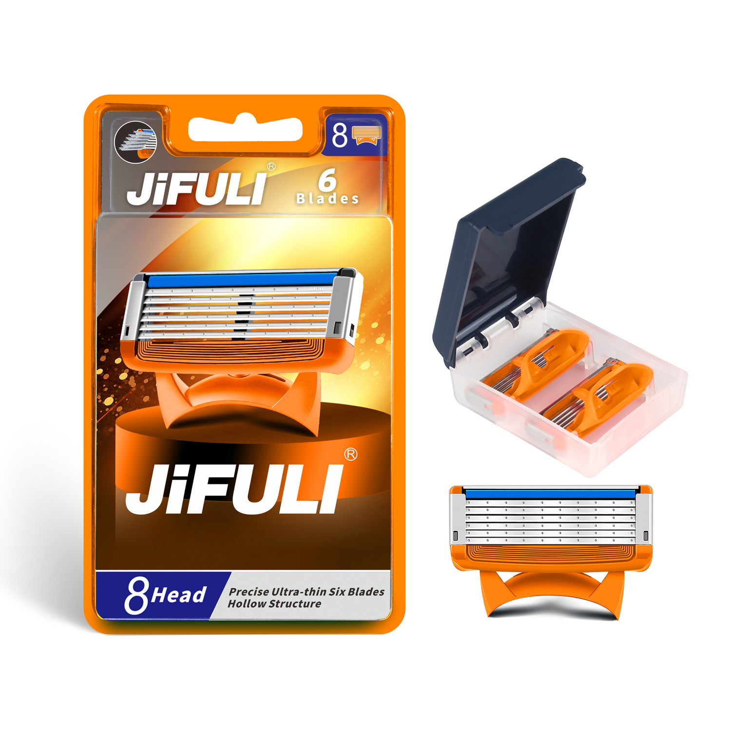 Best of JiFULI (8 Pcs Blade) High Quality Men Safety Razor Blade 6-Layer Shaving Blades Germany Stainless Steel Replace Shaver Head Reviews & Tips