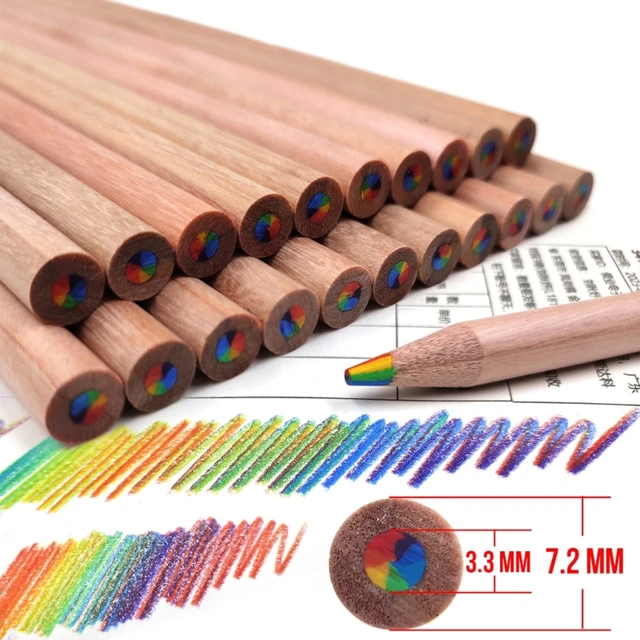 Juego de lápices de colores de madera Kawaii para niños, lápices de colores  de madera para niños, Graffiti escolar, dibujo y pintura, 12/24 colores -  AliExpress