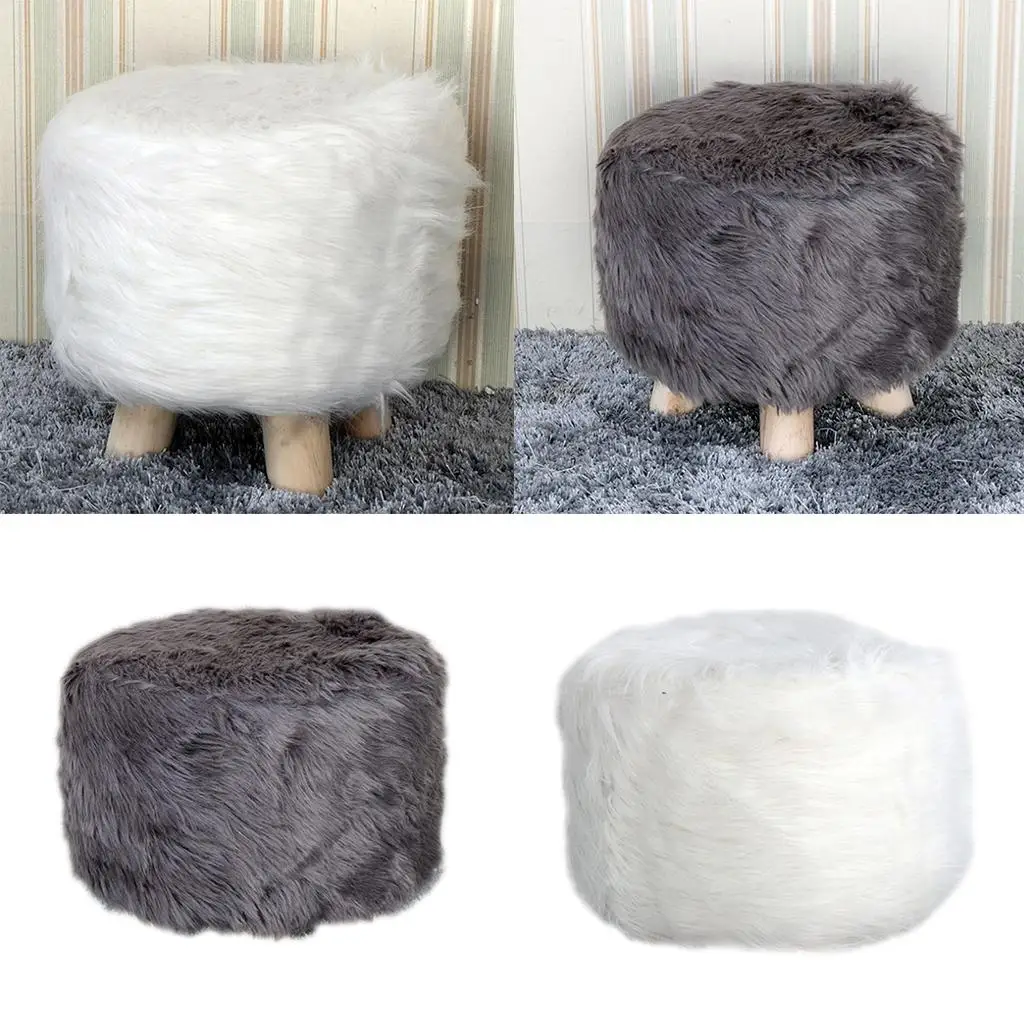 Replacement Footstool Slip Round Stool Poufs Plush  Replacement 28cm