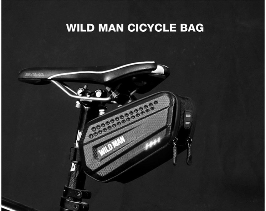 Title 8, WILD MAN Borsa da sella per bicicletta Guscio r...