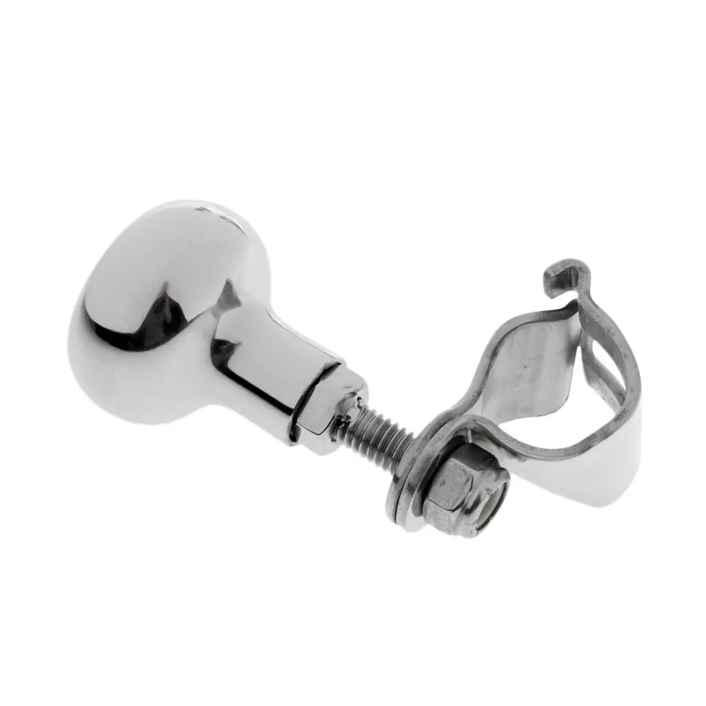 316 Stainless Steel 60mm Long Marine Sport Boat Steering Wheel Turning/Control Knob + Spanner