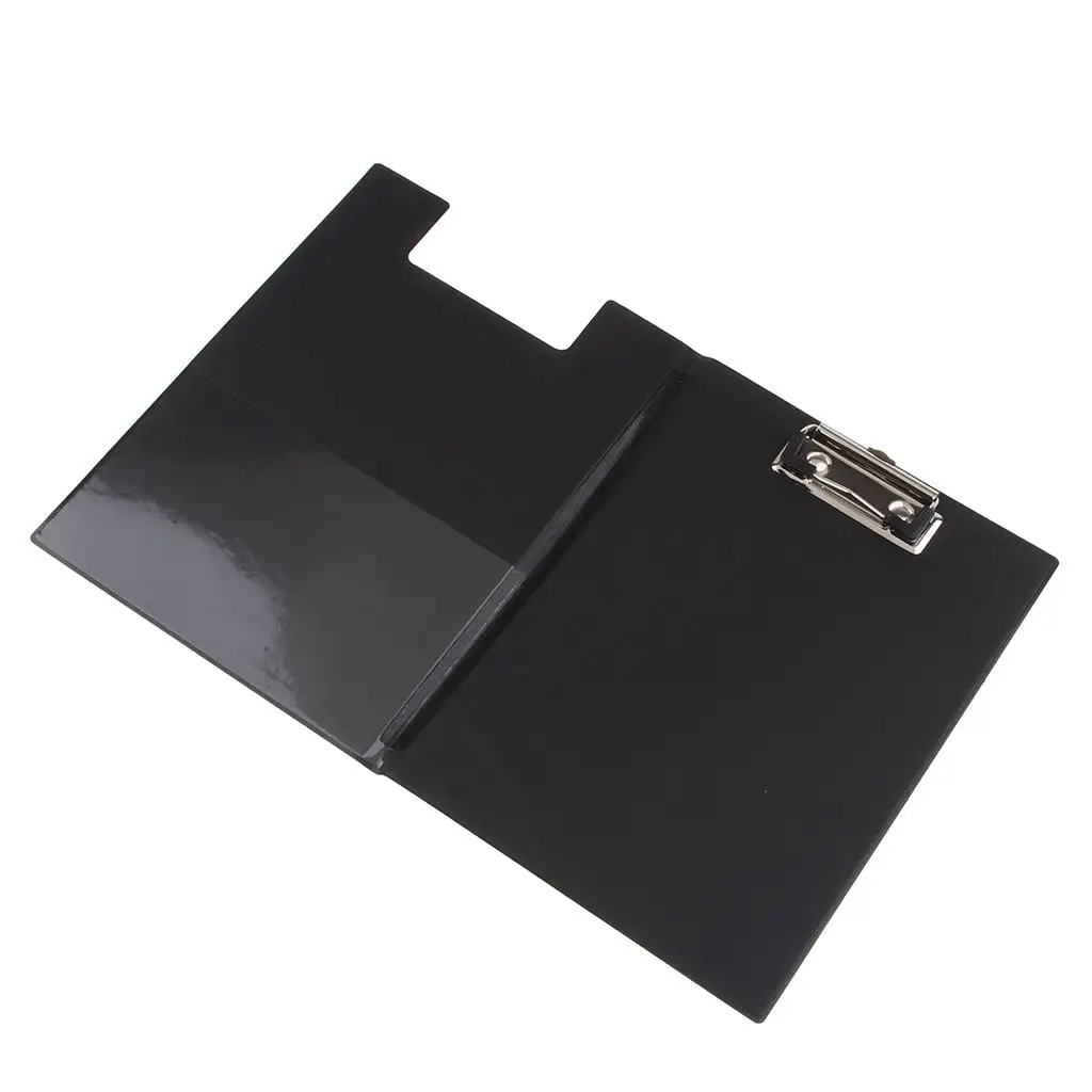 File Folder Paper Organizer Document Holder Writing Pad Black PU Leather