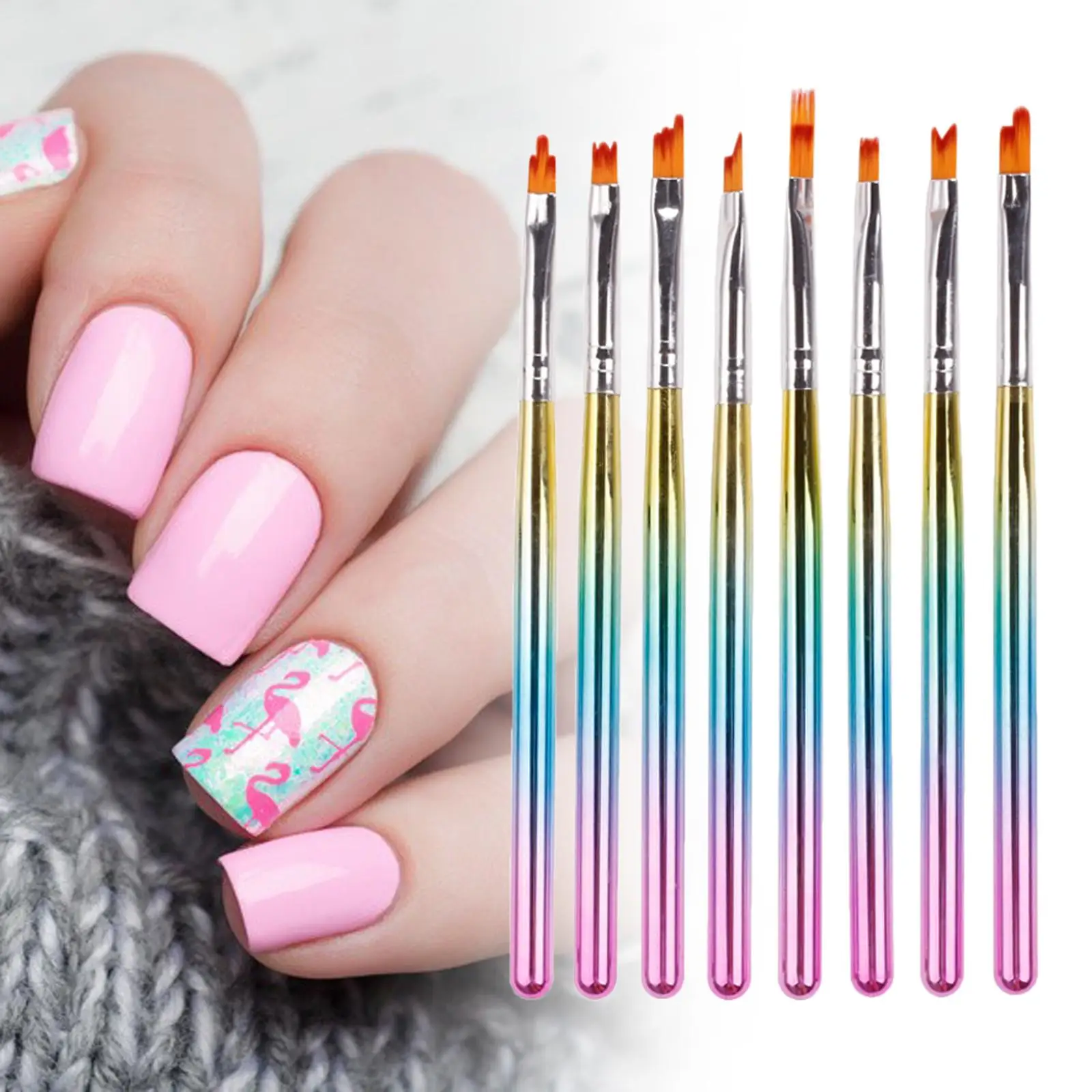 8x , 3D Manicure Gradient Design Tool Striped Pattern Painting Painting Pen, for