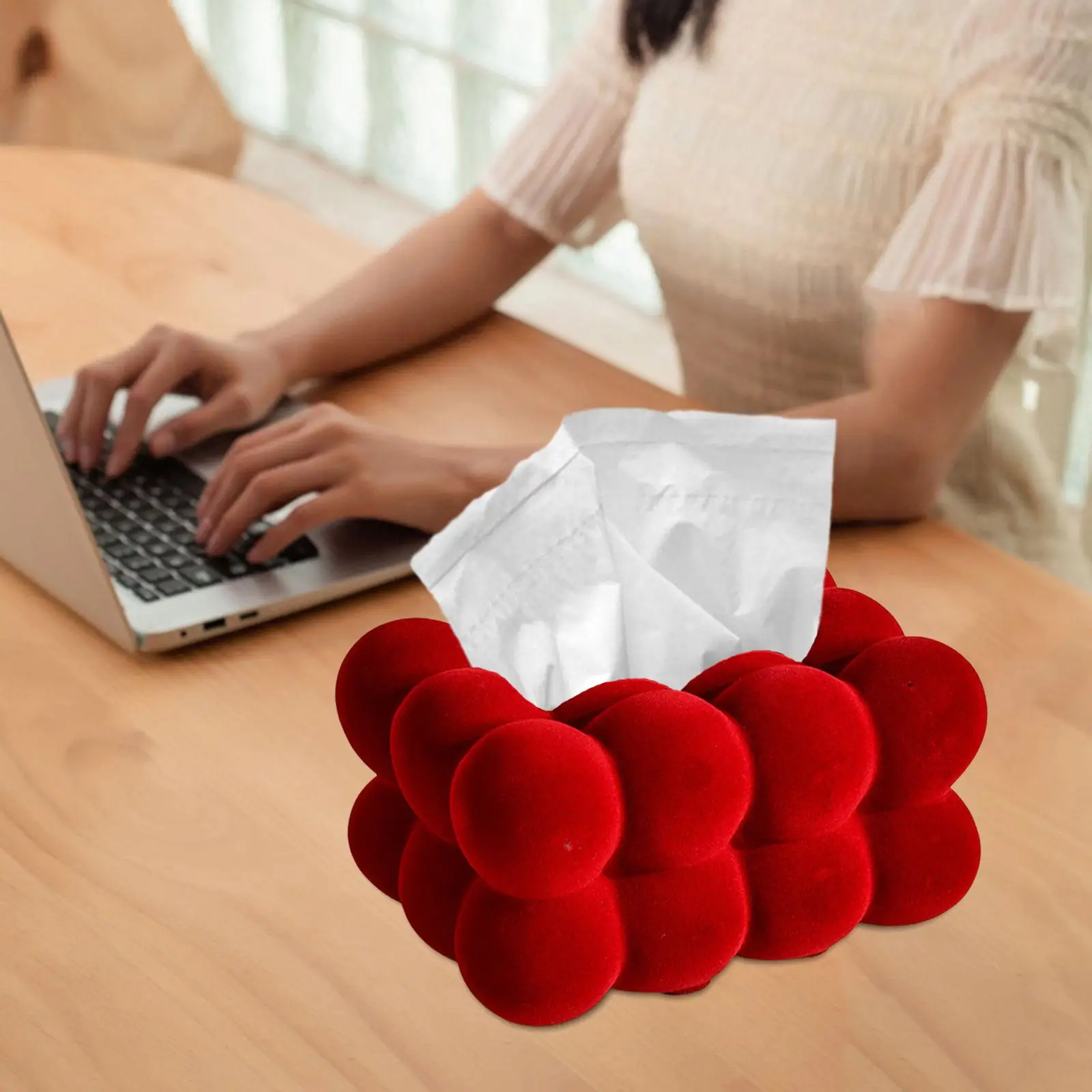 Tissue Box Cover Facial Tissue Case Tissue Box Holder for Hotel Desktop Home