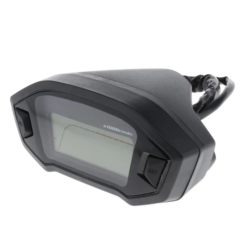 Motorcycle LCD Backlight Speedometer km/h, mph - Digital Odometer 