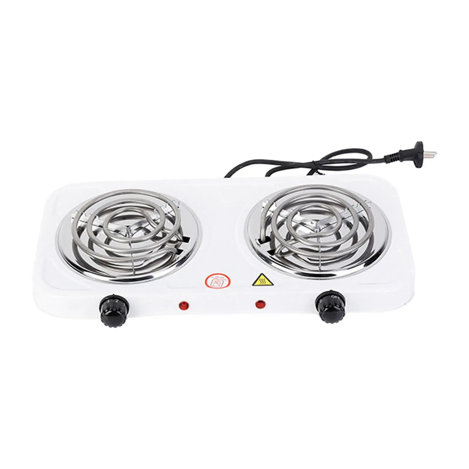 Double Burner Cooktop with 5 Level Temperature Control for Home, Camping, Party Home Outdoor White Countertop Burner Convenient