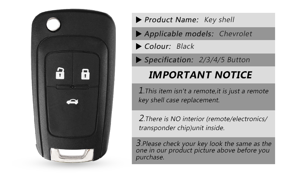 KEYYOU 1PCS Flip Remote Car Key For Chevrolet Cruze Epica Lova Camaro Impala Fit Astra J Corsa E Insignia Zafira C 2 3 4 5BT