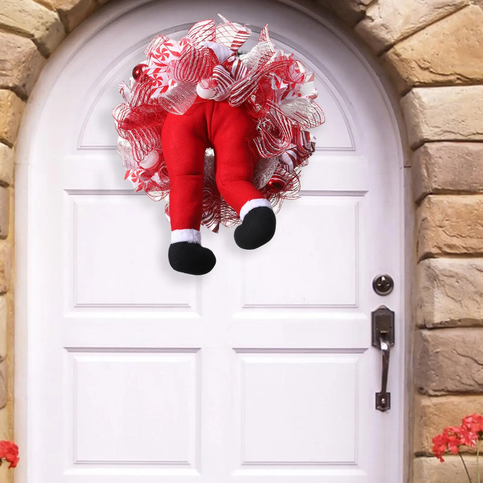 Christmas Thief Wreath Elf Legs Christmas Wreaths for Front Door Wall