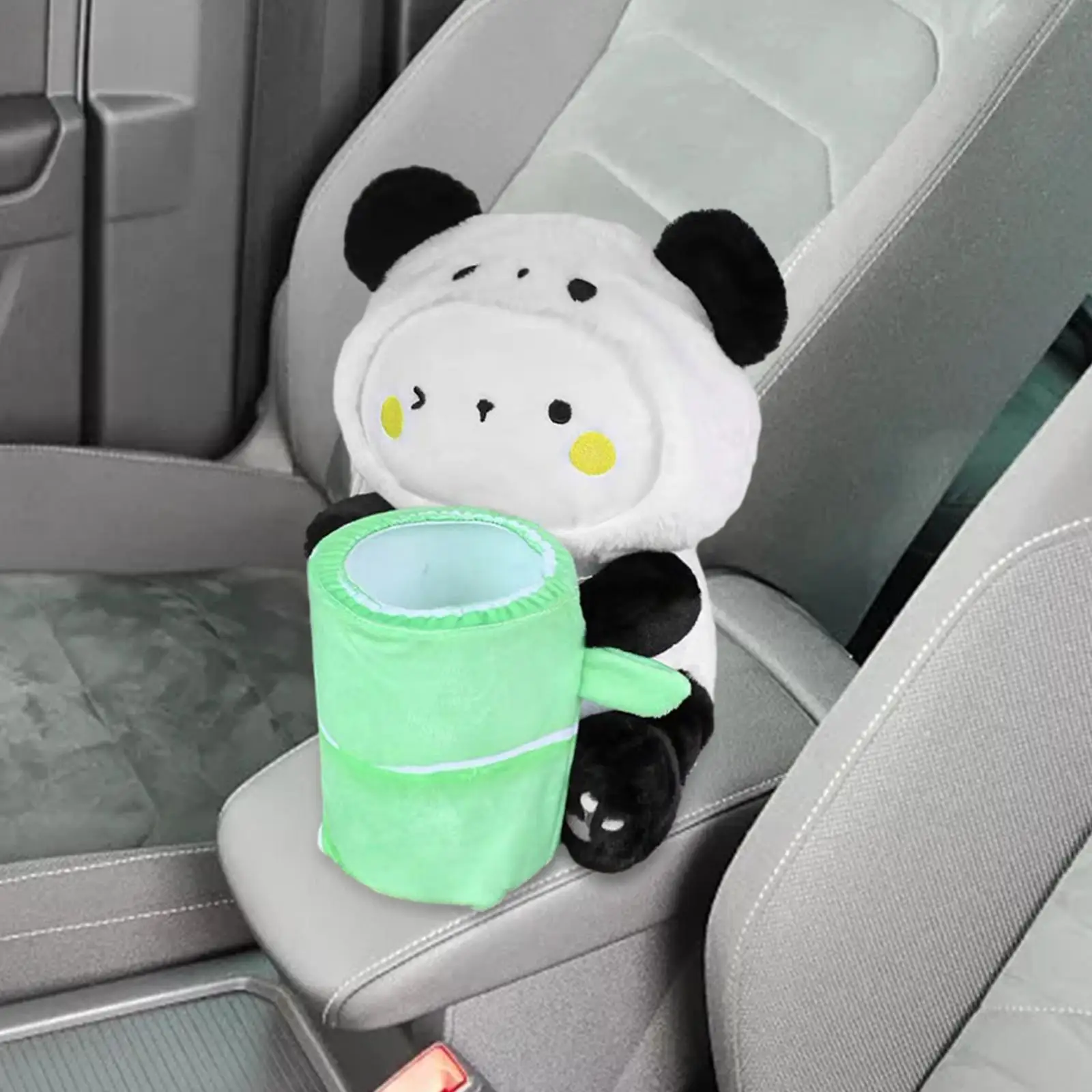 Plush Car Tissue Box Trash Bin Panda Shape Garbage Can Creative Tissue Case