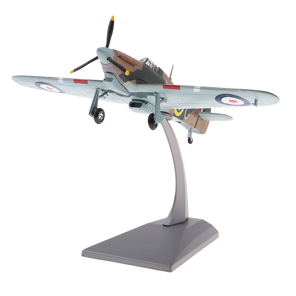 Diecast Airplane 1:72 WWII UK Hawker Hurricane Mk IIB Metal 5.5 inches Plane Model Office Collectable Decoration