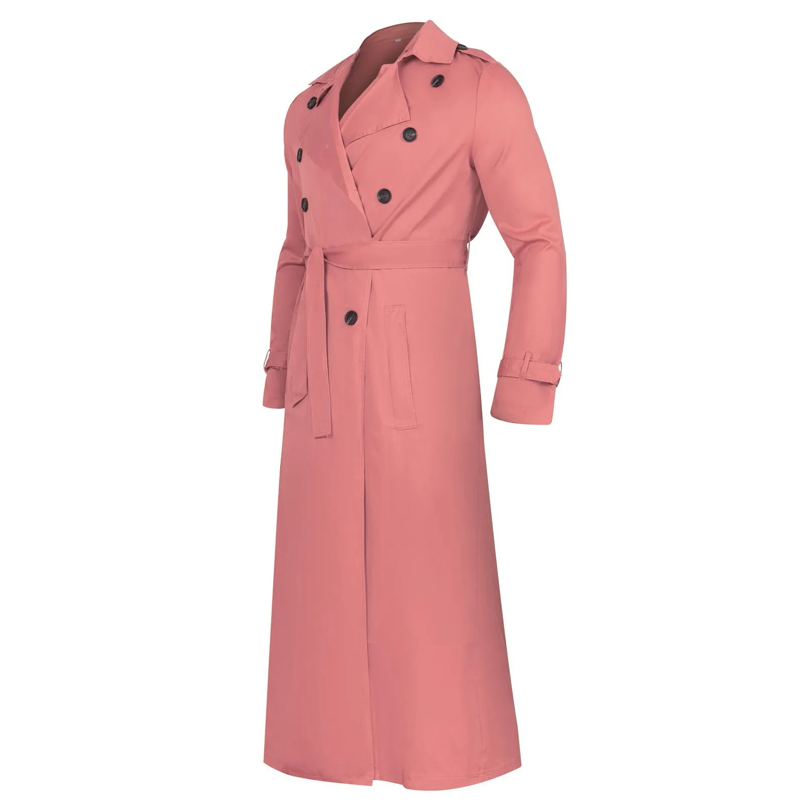 Tanie Płaszcz męski jesienno-zimowa moda przystojny długi płaszcz dwurzędowe sklep