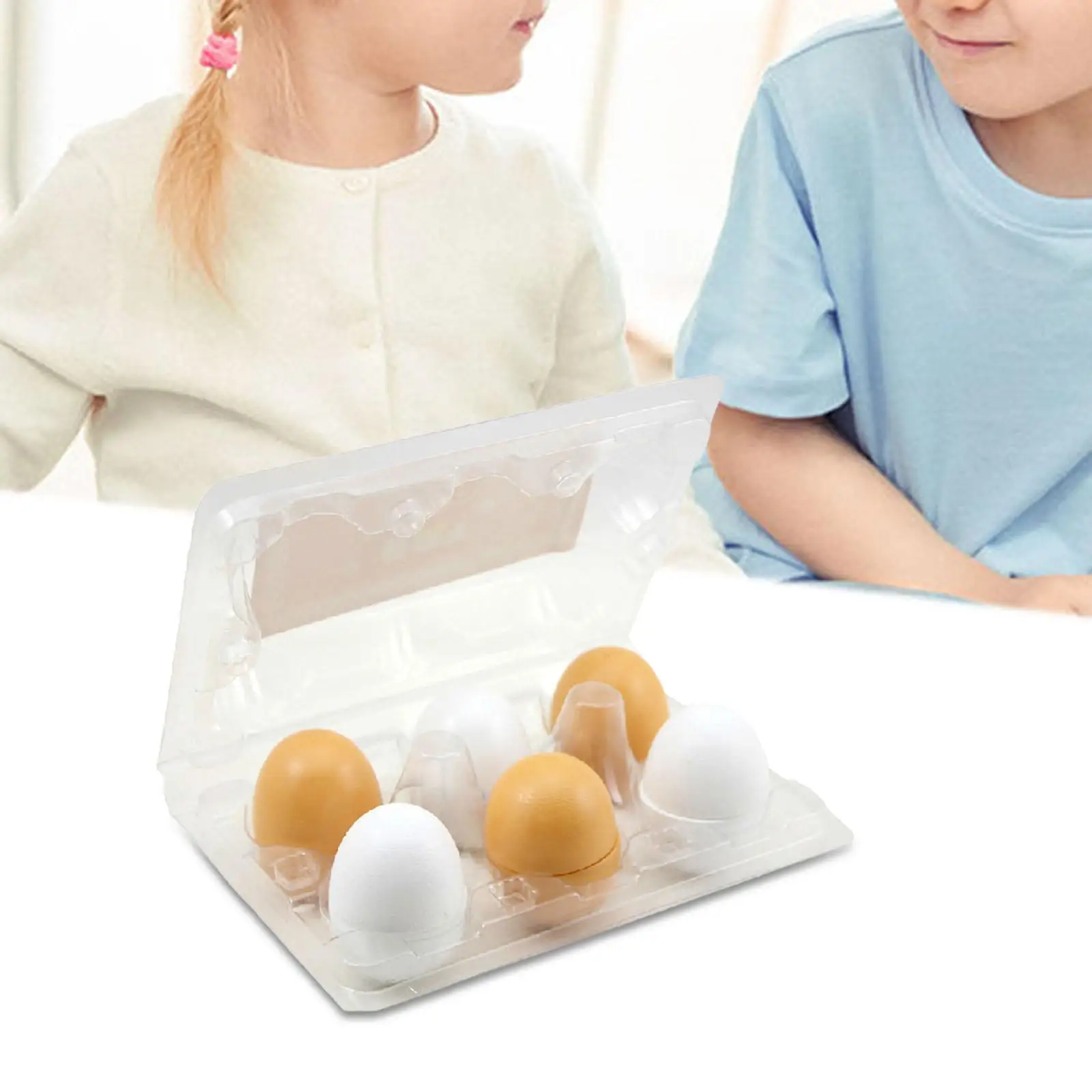 Simulation Wooden Eggs Toys Kitchen Pretend Toys Photo Props Crafts Educational Toy for Game Household School Kithcen Boy