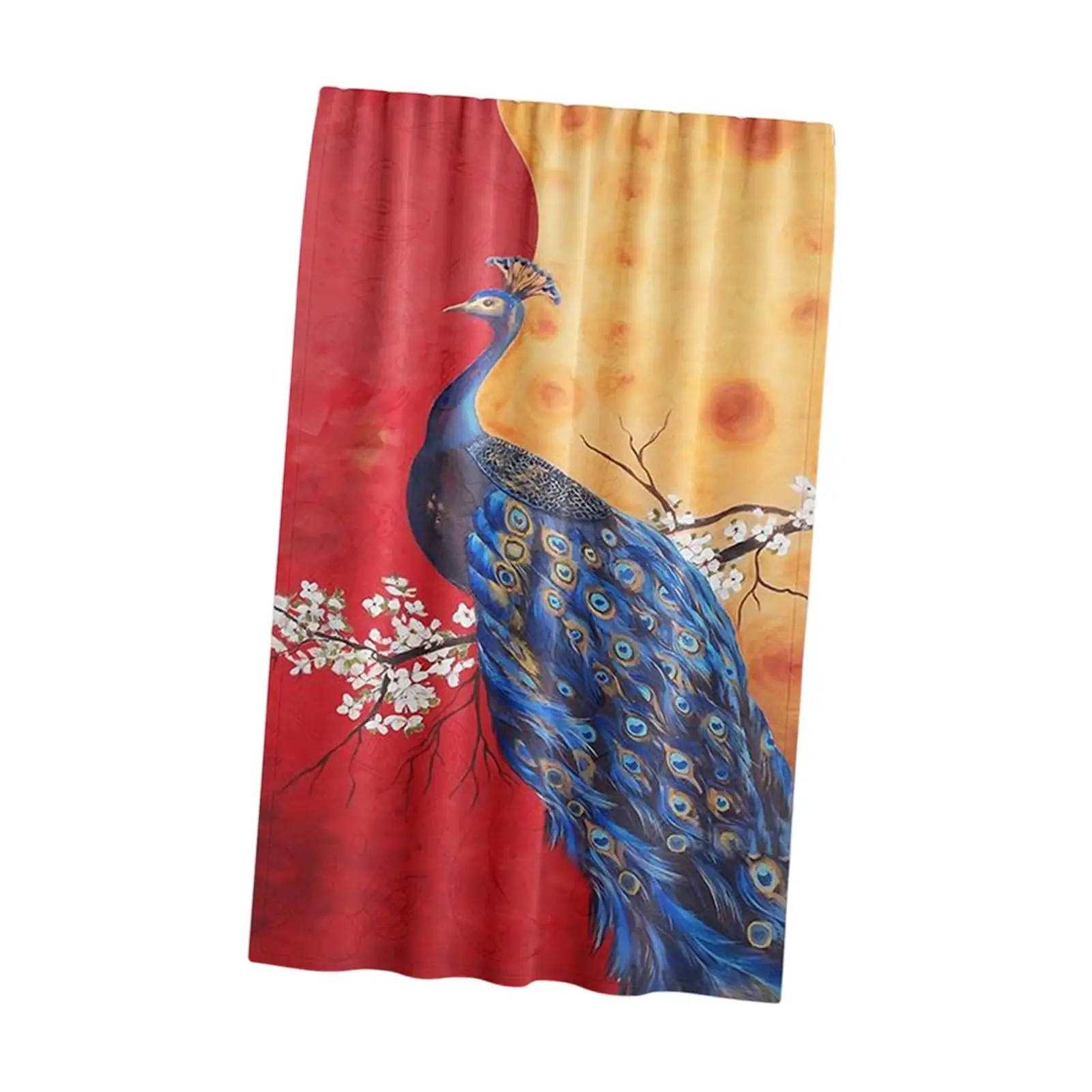 Peacock Print Curtain Panels Room Darkening Window Curtains for Bathroom 51.97`` W x 83.86`` L, Soft and Lighweight