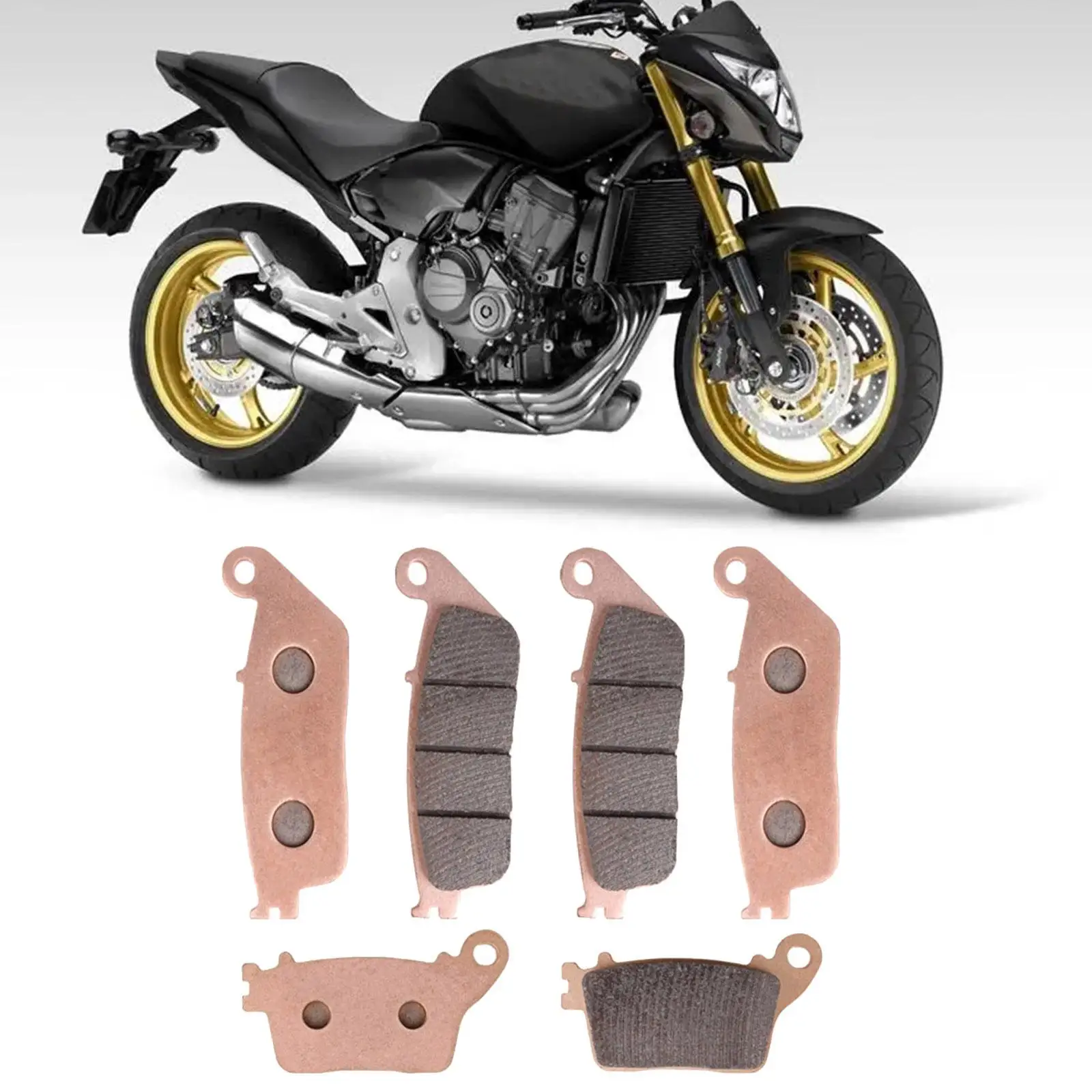 6 Pieces Front and Rear Brake Pads Motorcycle Replacement Part for Honda CB600 F7 F8 F9 Fa FB FC Hornet CBR600 FB FC Sturdy