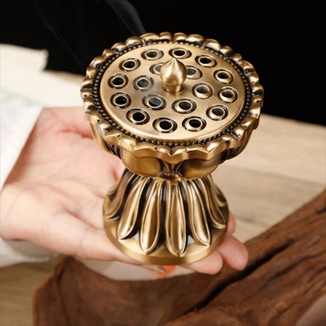 PureCopper Zen Lotus Copper Incense Burner Pure Copper