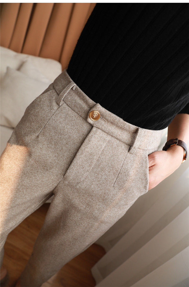 Woolen Pants Women's Harem Pencil Pants 2023