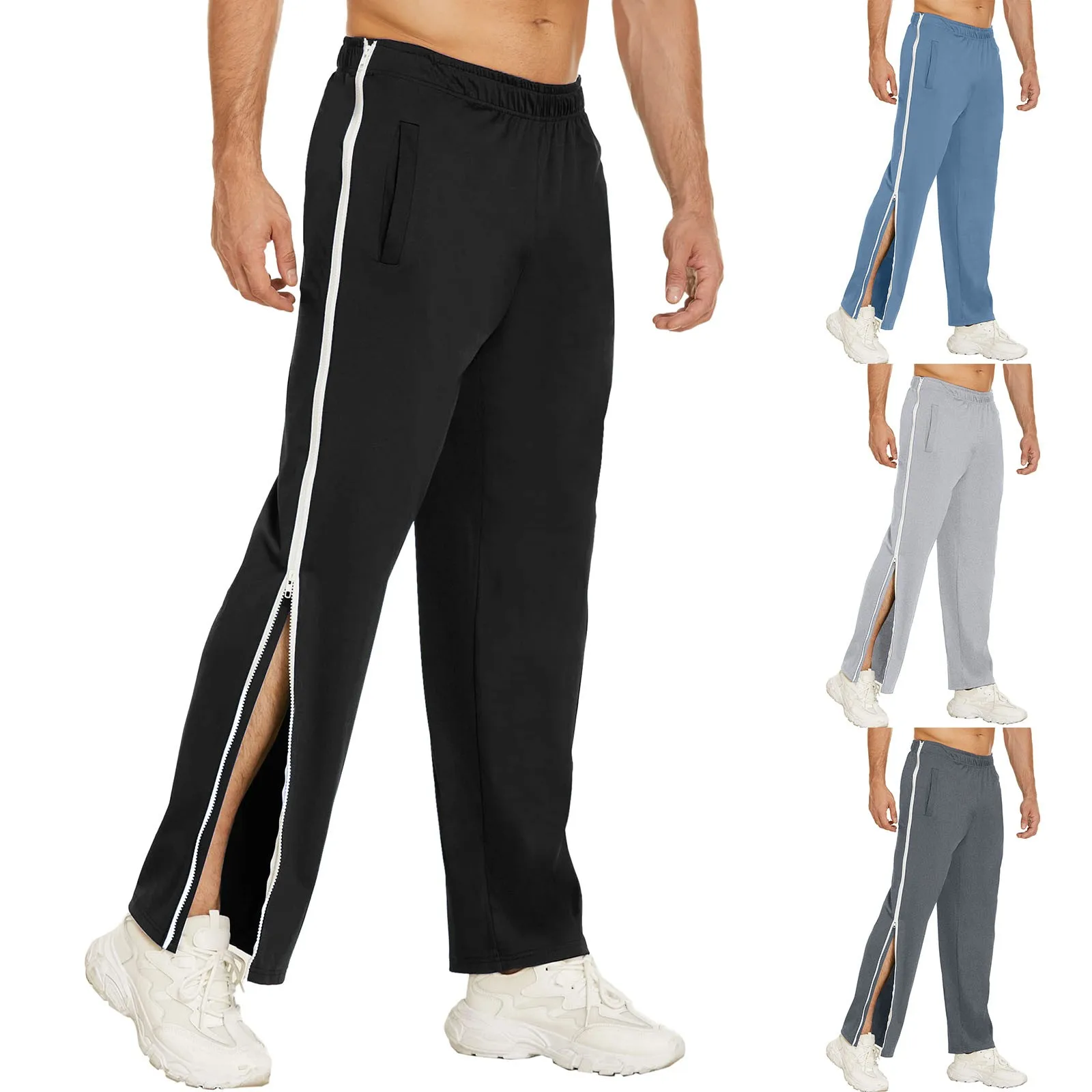 Мужская одежда 2023, брюки на молнии с пуговицами, повседневные брюки,сращивающиеся спортивные брюки для баскетбола с карманами, мужская одежда