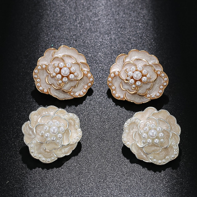 Spille A Bottone Vintage - 30 Pezzi Con Strass E Perle Per Abiti E Borse - Foto 3