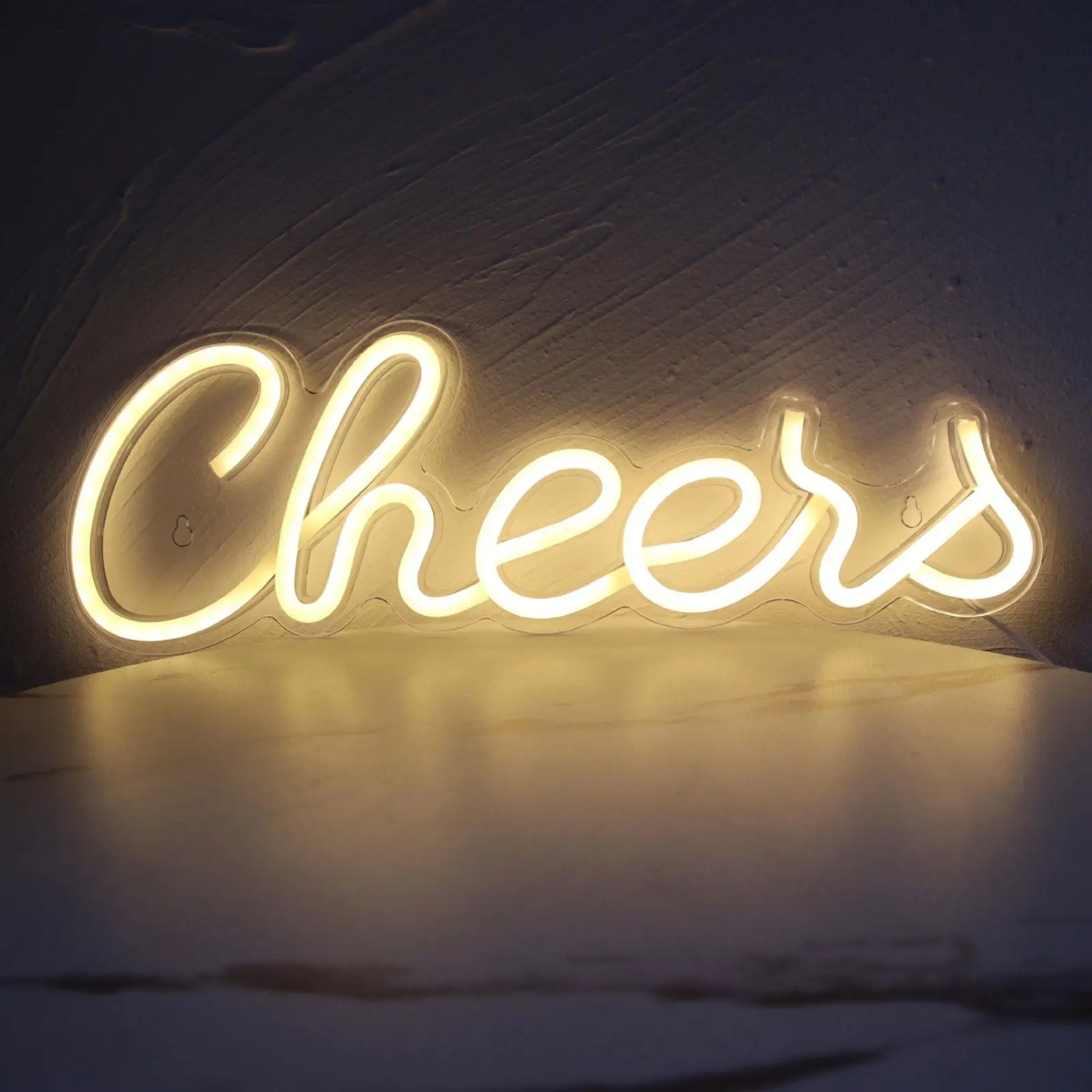 Cheers LED Sign Lighting Light Neon Lights Peach Decorative