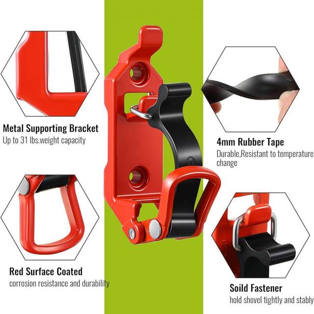 2 Stks Heavy Duty Imperiaal Schop Mount Kit Zinklegering Rubber Klem Tool Mounts voor Auto Vrachtwagen Boten Trailers (ORANGE