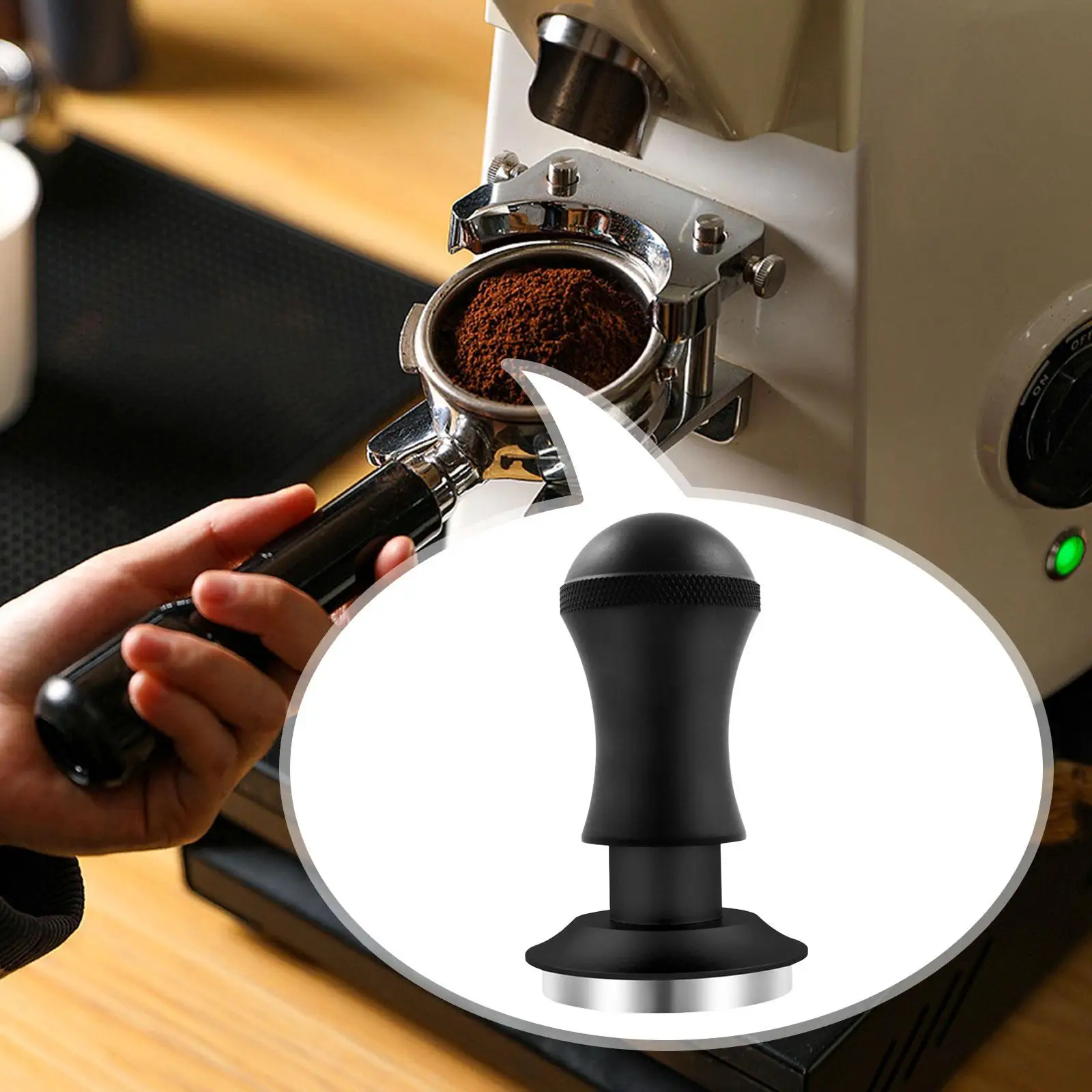 Grind Tamper Calibrated Pressure Espresso Hand Tamper for Portafilter Coffee Grounds Coffee Shop Espresso Machines Accessories