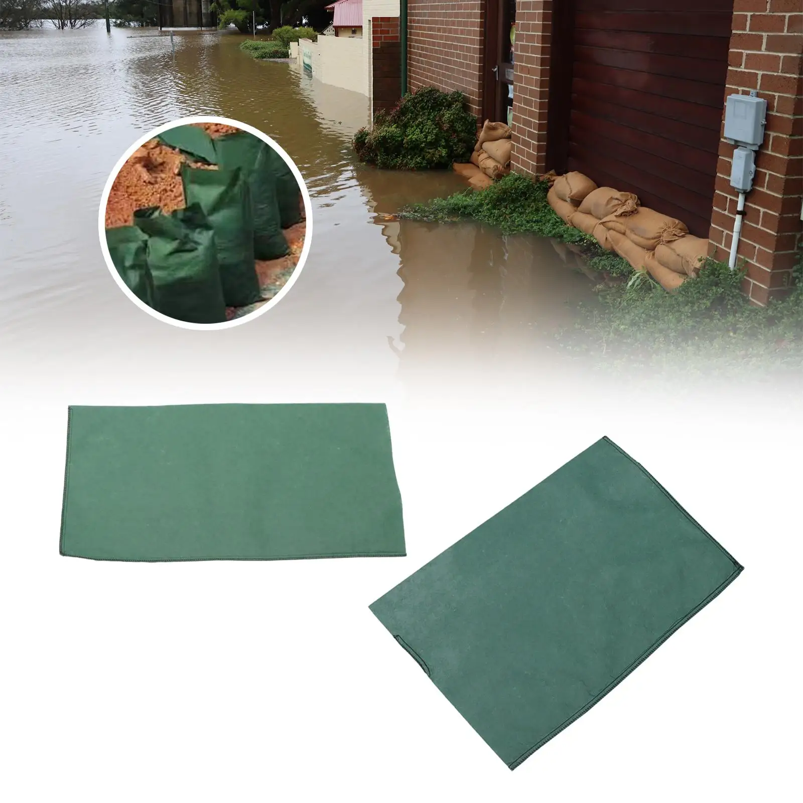 Water Barriers Empty for Garage Basement Protection Canvas Sandbag Heavy Duty