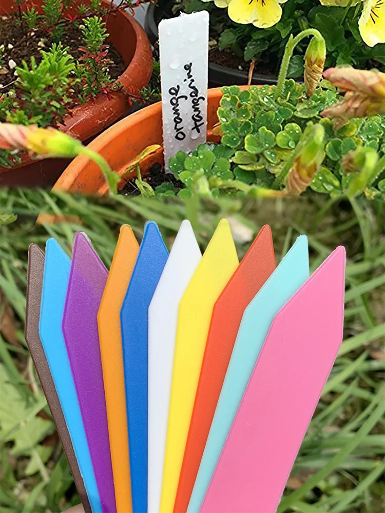 100Pcs Plant Plastic Labels Garden Supplies Nursery Seedling Tray Markers Diy Garden Decorating Tools Flower Pots Landing Tags