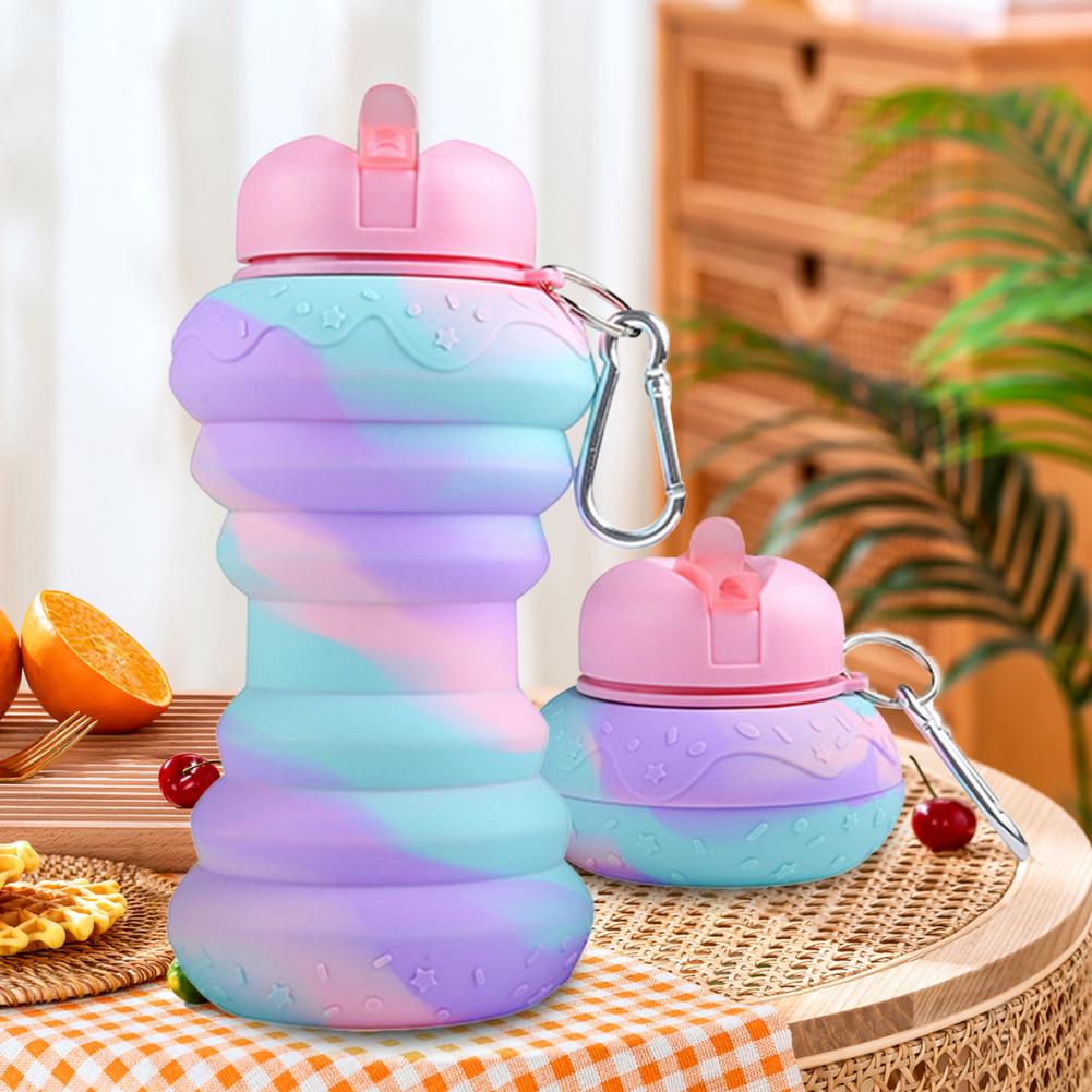 Reusable Thickened Folding Water Cup High Capacity Foldable Water Bottle Collapsible Sport Water Cup Daily Drinking Bottle 600Ml