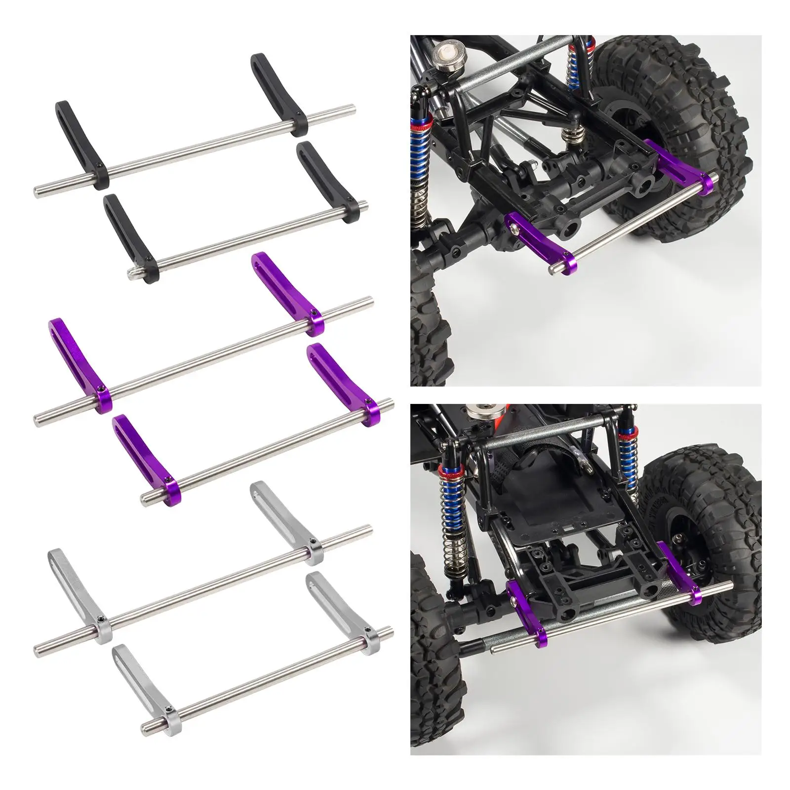 Front and Rear Bumpers RC Bumpers Upgrade 1:10 for SCX10 Lcg RC Hobby Car CNC Vehicles DIY Accessory RC Crawler Bumpers